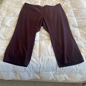 Catherines Women’s Burgundy Dress Pants wide Bottom Stretch Waist